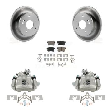 Rear Disc Brake Caliper Coated Rotors And Ceramic Pads Kit For Honda Civic Acura RSX KCG-100199C