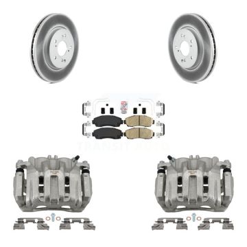 Front Brake Caliper Coat Rotor Ceramic Pad Kit For Honda CR-V Acura RDX Accord Crosstour KCG-100199N