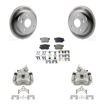 Rear Disc Brake Caliper Coat Rotor Semi-Metallic Pad Kit For 1998-2002 Honda Accord 3.0L KCG-100199P