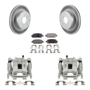 Rear Disc Brake Caliper Coated Rotors And Ceramic Pads Kit For Nissan Maxima KCG-100199T