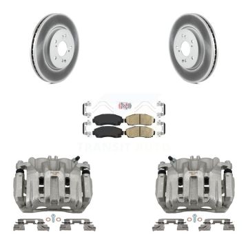 Front Brake Caliper Coat Rotor Ceramic Pad Kit For Honda CR-V Acura RDX Accord Crosstour KCG-100200N