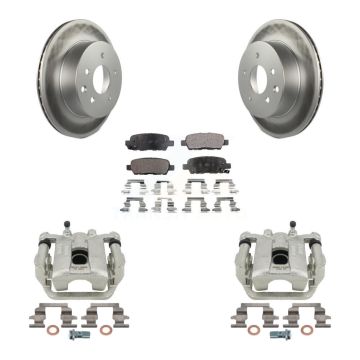 Rear Brake Caliper Coat Rotors Semi-Metallic Pad Kit For Nissan Rogue Sport Qashqai LEAF KCG-100200P