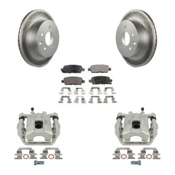Rear Disc Brake Caliper Coated Rotor And Ceramic Pad Kit For Nissan Rogue X-Trail Select KCG-100200T