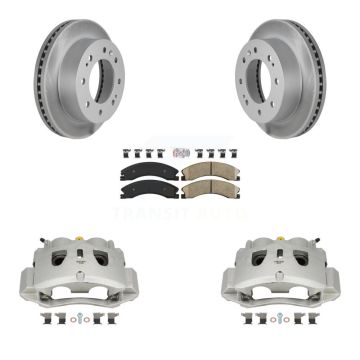Front Brake Caliper Coat Rotor And Ceramic Pad Kit For GMC Chevrolet Sierra 2500 HD 3500 KCG-100203N