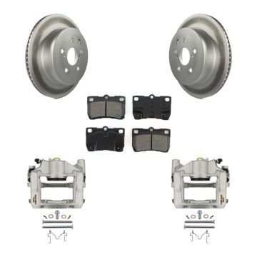 Rear Brake Caliper Coat Rotor & Semi-Metallic Pad Kit For Lexus IS350 GS350 GS450h GS430 KCG-100204S
