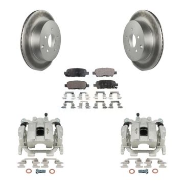 Rear Disc Brake Caliper Coated Rotors And Ceramic Pads Kit For 2009-2012 INFINITI FX35 KCG-100204T