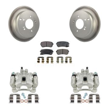 Rear Brake Caliper Coat Rotors Semi-Metallic Pad Kit For Hyundai Tucson Kia Sportage AWD KCG-100206P