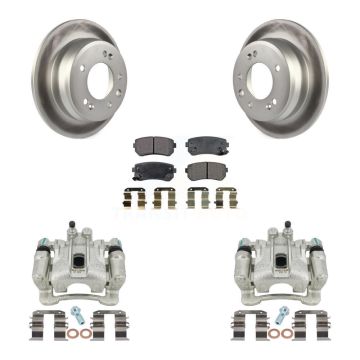 Rear Brake Caliper Coat Rotors Semi-Metallic Pad Kit For Hyundai Tucson Kia Sportage FWD KCG-100207P