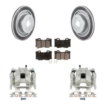 Rear Brake Caliper Coat Rotors Ceramic Pad Kit For 10-13 INFINITI G37 With Brembo Brakes KCG-100207T