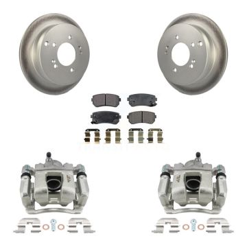 Rear Brake Caliper Coat Rotors Semi-Metallic Pad Kit For 2016 Kia Sportage From 12 10 15 KCG-100208P