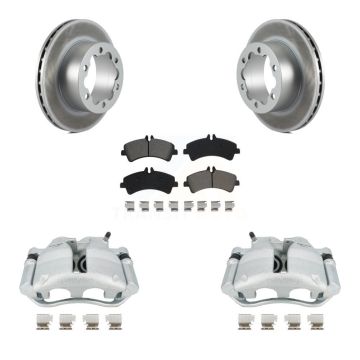 Rear Disc Brake Caliper Coat Rotor Semi-Metallic Pad Kit For Sprinter 3500 Mercedes-Benz KCG-100208S