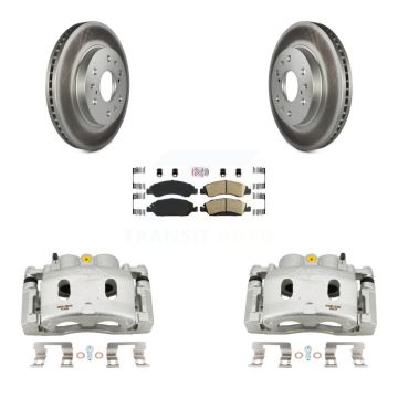 Front Brake Caliper Coat Rotor & Ceramic Pad Kit For GMC Sierra 1500 Chevrolet Silverado KCG-100209N