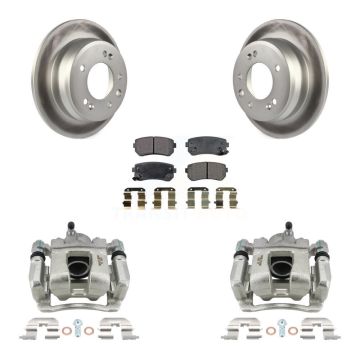 Rear Brake Caliper Coat Rotors Semi-Metallic Pad Kit For 2016 Kia Sportage From 12 10 15 KCG-100209P