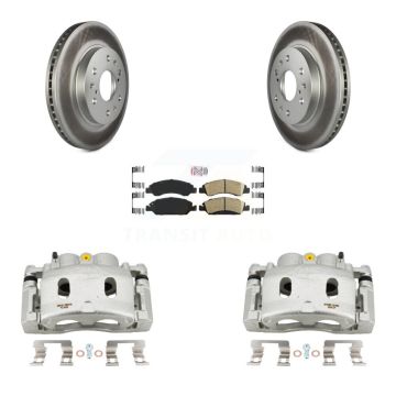Front Brake Caliper Coat Rotor & Ceramic Pad Kit For GMC Sierra 1500 Chevrolet Silverado KCG-100210N