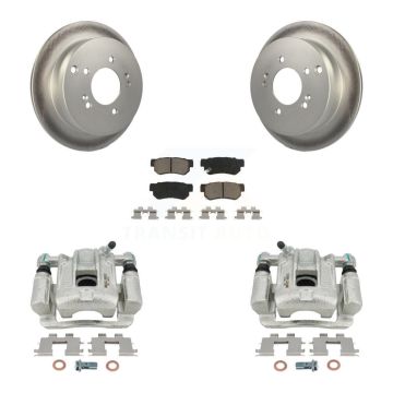 Rear Disc Brake Caliper Coated Rotors And Ceramic Pad Kit For 2001-2006 Hyundai Santa Fe KCG-100211C