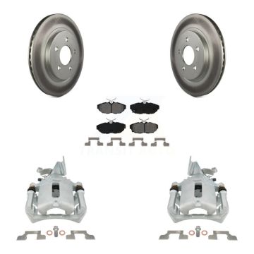 Rear Disc Brake Caliper Coated Rotors And Semi-Metallic Pads Kit For Ford Mustang KCG-100212S