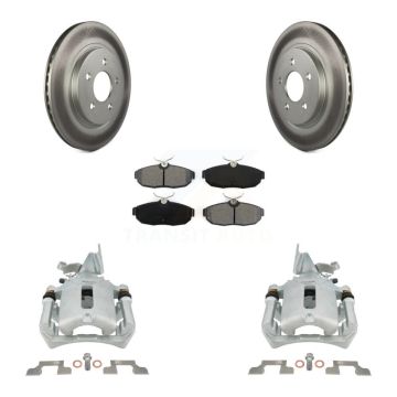 Rear Disc Brake Caliper Coated Rotors And Semi-Metallic Pads Kit For Ford Mustang KCG-100213S