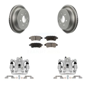 Rear Disc Brake Caliper Coated Rotors And Ceramic Pads Kit For 2006-2007 Nissan Xterra KCG-100214T