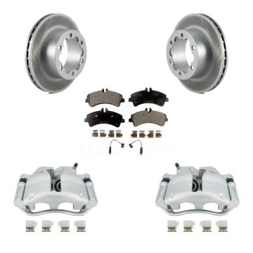 Rear Disc Brake Caliper Coat Rotor Semi-Metallic Pad Kit For Sprinter 3500 Mercedes-Benz KCG-100215P