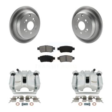 Rear Disc Brake Caliper Coat Rotor And Semi-Metallic Pad Kit For 2005-2010 Honda Odyssey KCG-100215S