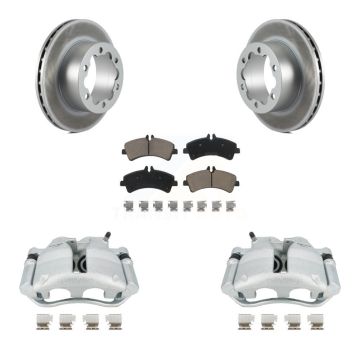 Rear Disc Brake Caliper Coat Rotor Ceramic Pad Kit For Sprinter 3500 Mercedes-Benz Dodge KCG-100216C