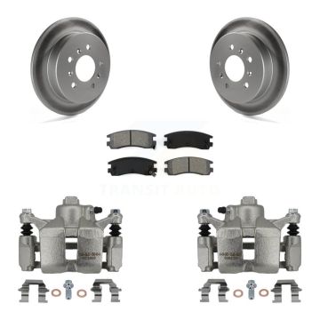 Rear Brake Caliper Coat Rotors Semi-Metallic Pad Kit For Chevrolet Impala Buick LaCrosse KCG-100217S