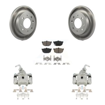 Rear Disc Brake Caliper Coated Rotors And Ceramic Pads Kit For Kia Spectra Spectra5 KCG-100218C