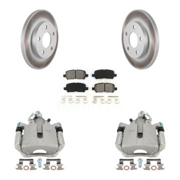 Rear Brake Caliper Coat Rotors Semi-Metallic Pad Kit For Buick Chevrolet Impala LaCrosse KCG-100218S