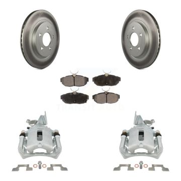 Rear Disc Brake Caliper Coated Rotors And Semi-Metallic Pads Kit For Ford Mustang KCG-100219P