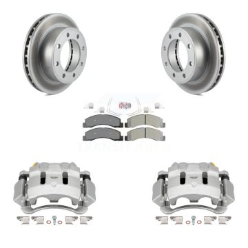 Front Brake Caliper Coat Rotor And Semi-Metallic Pad Kit For Ford F-350 Super Duty F-250 KCG-100220N