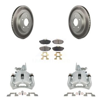 Rear Disc Brake Caliper Coated Rotors And Semi-Metallic Pads Kit For Ford Mustang KCG-100220P