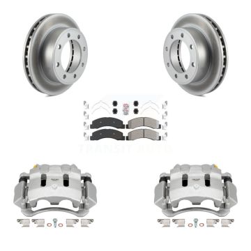 Front Brake Caliper Coat Rotor And Semi-Metallic Pad Kit For Ford F-350 Super Duty F-250 KCG-100221N