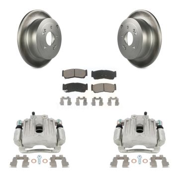 Rear Disc Brake Caliper Coated Rotors And Ceramic Pad Kit For 2007-2009 Hyundai Santa Fe KCG-100222C