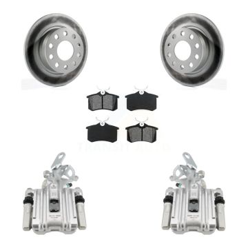 Rear Brake Caliper Coat Rotors Semi-Metallic Pad Kit For Volkswagen Jetta Beetle Audi A3 KCG-100222S