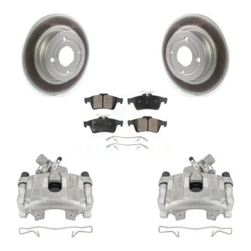 Rear Disc Brake Caliper Coated Rotor And Ceramic Pad Kit For 2018-2021 Ford EcoSport FWD KCG-100222T