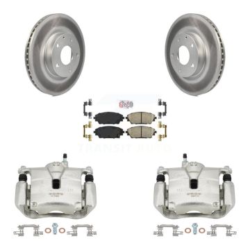 Front Disc Brake Caliper Coated Rotors And Ceramic Pads Kit For 2016-2018 Mazda CX-3 AWD KCG-100223N