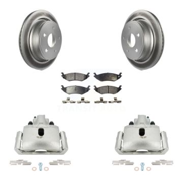 Rear Disc Brake Caliper Coated Rotors And Ceramic Pads Kit For Dodge Ram 1500 KCG-100224T