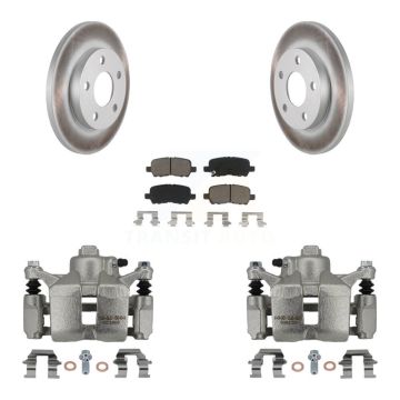 Rear Disc Brake Caliper Coated Rotors And Ceramic Pads Kit For Chevrolet Impala KCG-100227C