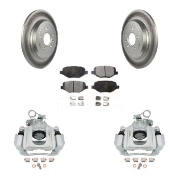 Rear Disc Brake Caliper Coated Rotor And Semi-Metallic Pad Kit For Ford Edge Lincoln MKX KCG-100227P