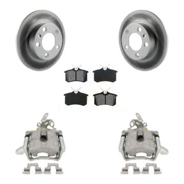 Rear Disc Brake Caliper Coated Rotors And Semi-Metallic Pads Kit For Volkswagen Jetta KCG-100228S