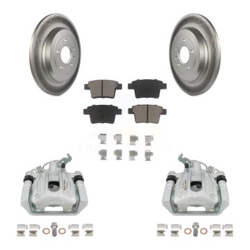 Rear Brake Caliper Coat Rotor & Ceramic Pad Kit For Ford Five Hundred Freestyle Taurus X KCG-100229C