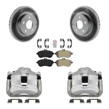 Front Disc Brake Caliper Coated Rotors And Semi-Metallic Pads Kit For Mercedes-Benz C250 KCG-100229N