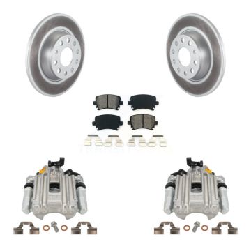 Rear Disc Brake Caliper Coated Rotors And Semi-Metallic Pads Kit For Volkswagen Jetta KCG-100229S