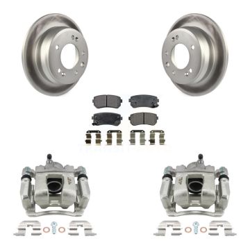 Rear Brake Caliper Coat Rotors & Ceramic Pad Kit For 2016 Kia Sportage FWD From 12 10 15 KCG-100231T