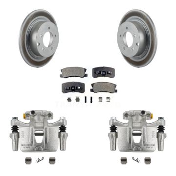 Rear Disc Brake Caliper Coated Rotors And Ceramic Pads Kit For Mitsubishi Outlander KCG-100235T