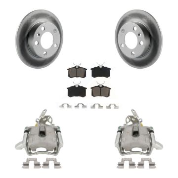 Rear Disc Brake Caliper Coated Rotors And Ceramic Pads Kit For Volkswagen Jetta KCG-100237C