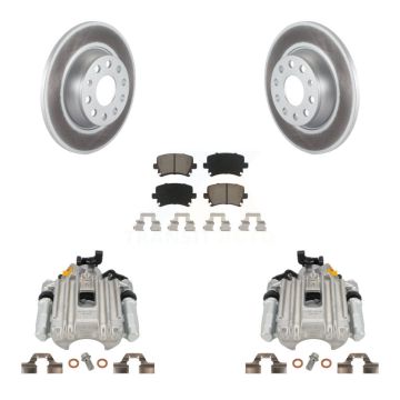 Rear Disc Brake Caliper Coated Rotors And Ceramic Pads Kit For Volkswagen Jetta KCG-100238C