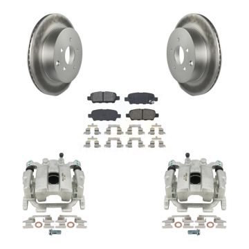 Rear Brake Caliper Coat Rotors & Semi-Metallic Pad Kit For Nissan Murano Pathfinder QX60 KCG-100239S