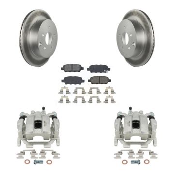 Rear Disc Brake Caliper Coat Rotor And Semi-Metallic Pad Kit For 2009-2012 INFINITI FX35 KCG-100241S