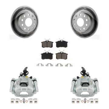 Rear Disc Brake Caliper Coated Rotors And Ceramic Pads Kit For Volkswagen Jetta Beetle KCG-100242C